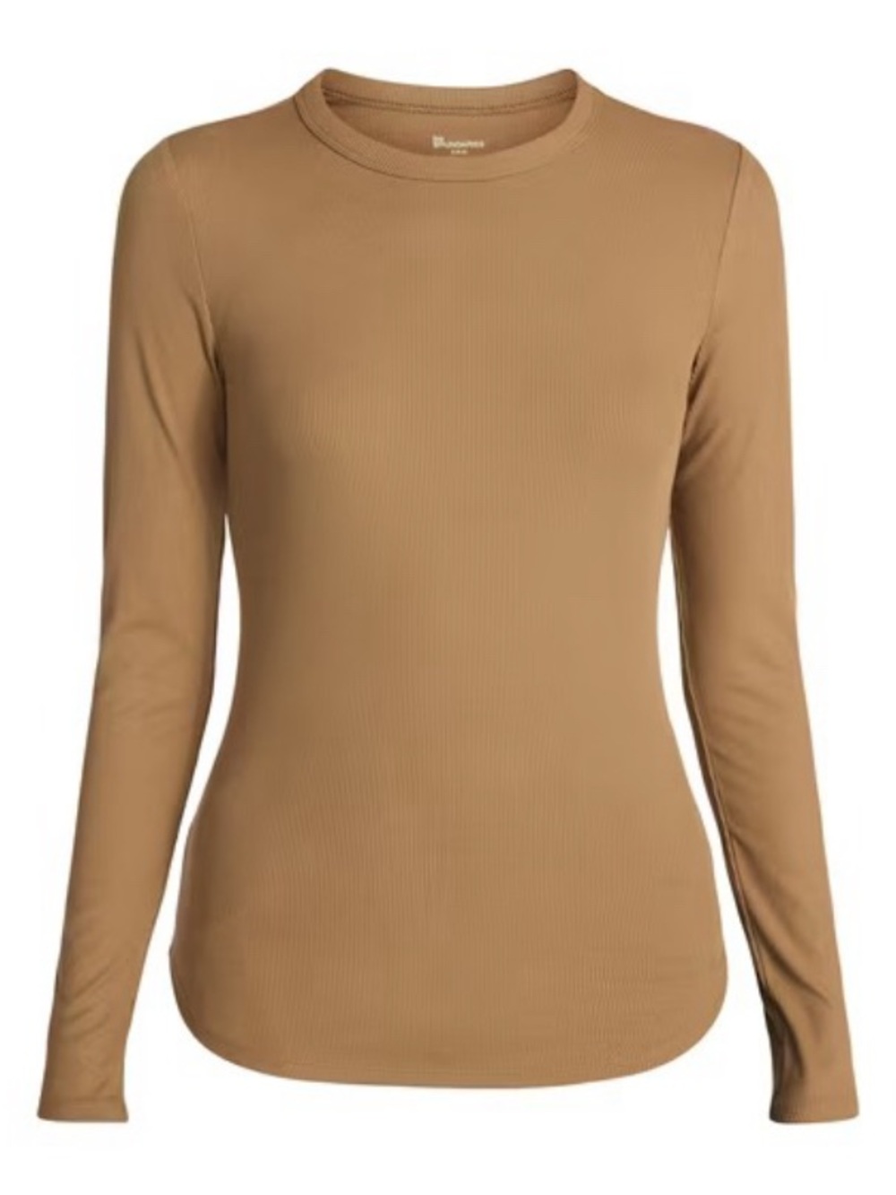 Long Sleeve Crewneck Top in Camel